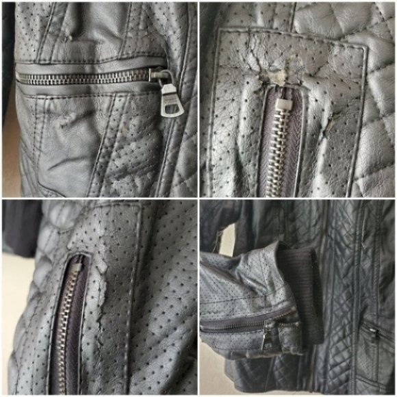 Guess Faux Leather Jacket Black L - Picture 4 of 7